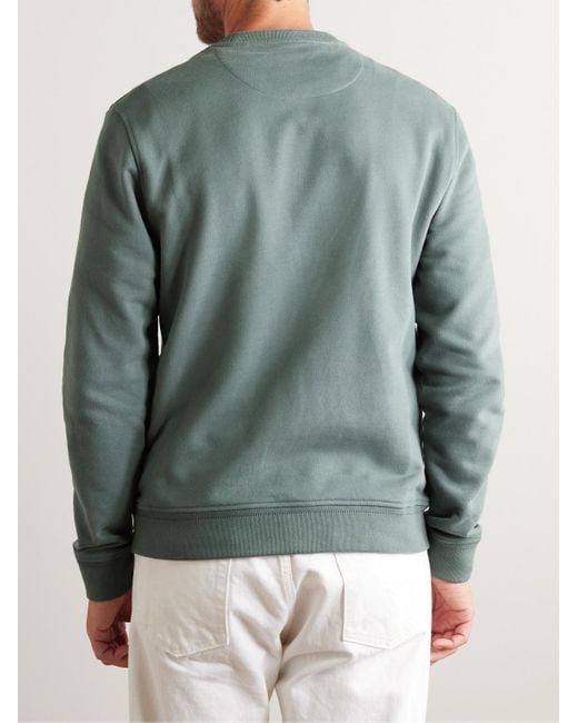 Belstaff Green Logo-appliquéd Garment-dyed Cotton-jersey Sweatshirt for men