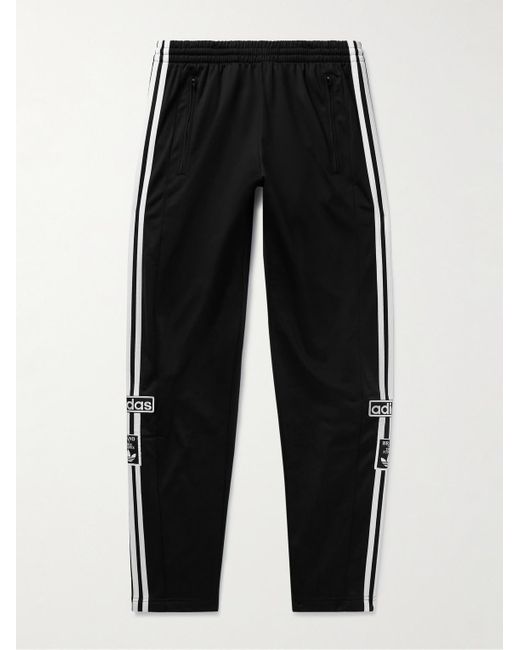 Adidas Originals Black Adibreak Straight-leg Logo-appliquéd Striped Tech-jersey Track Pants for men