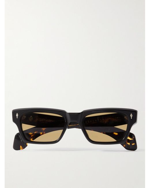 Jacques Marie Mage Ashcroft Sonnenbrille mit rechteckigem Rahmen aus Azetat in Schildpattoptik in Black für Herren