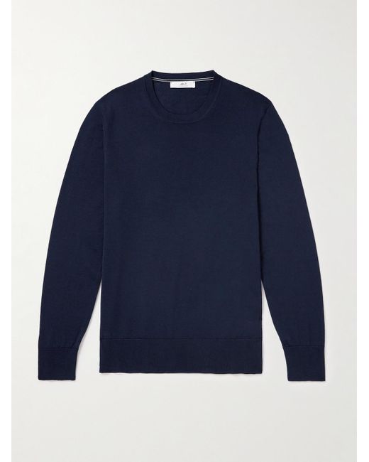 Mr P. Blue Merino Wool Sweater for men