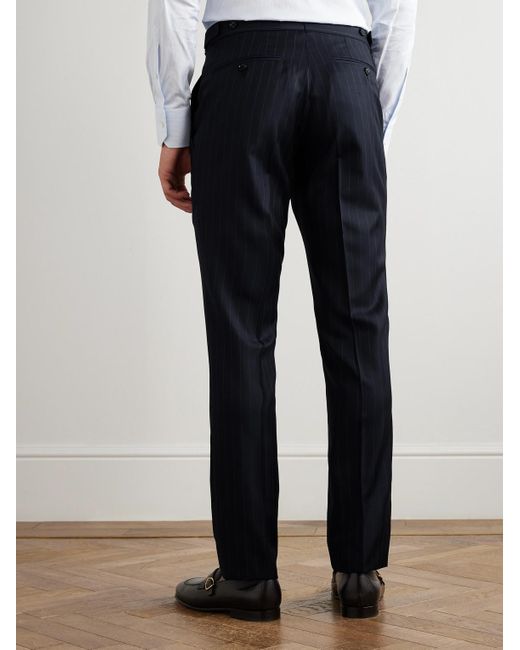 Tom Ford Blue Dyllan Slim-Fit Pinstriped Wool-Twill Suit Trousers for men