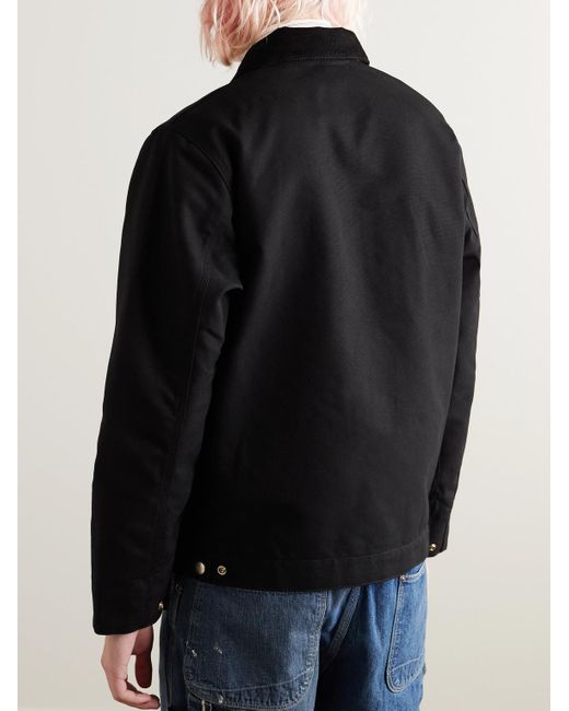 Carhartt Black Detroit Corduroy-trimmed Cotton-canvas Jacket for men