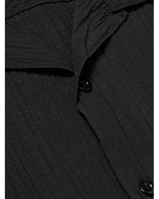 NN07 Julio 5721 Hemd aus Seersucker aus einer Biobaumwollmischung mit wandelbarem Kragen in Black für Herren