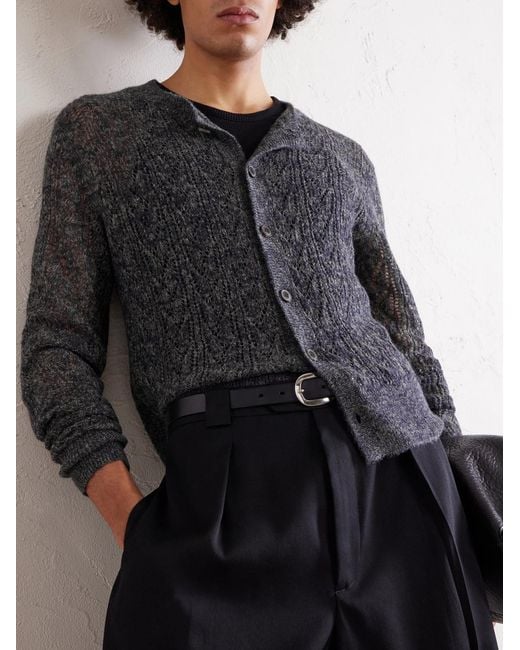 Dries Van Noten Blue Knitted Cardigan for men