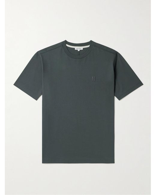 Norse Projects Green Johannes Logo-embroidered Organic Cotton-jersey T-shirt for men