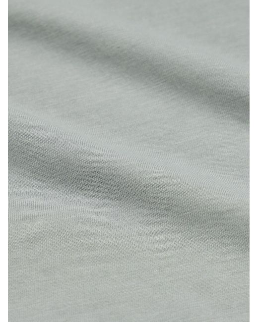 Hartford Gray Lyocell And Cotton-blend Polo Shirt for men