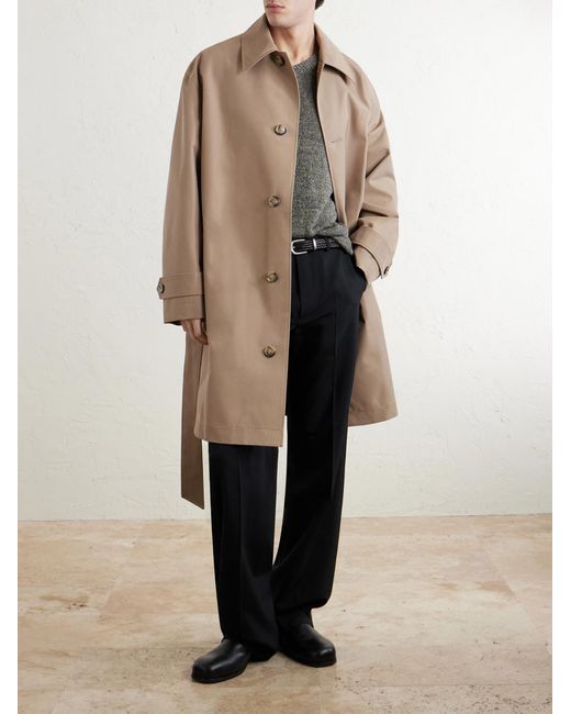 AMI Natural Belted Woven Trench Coat for men