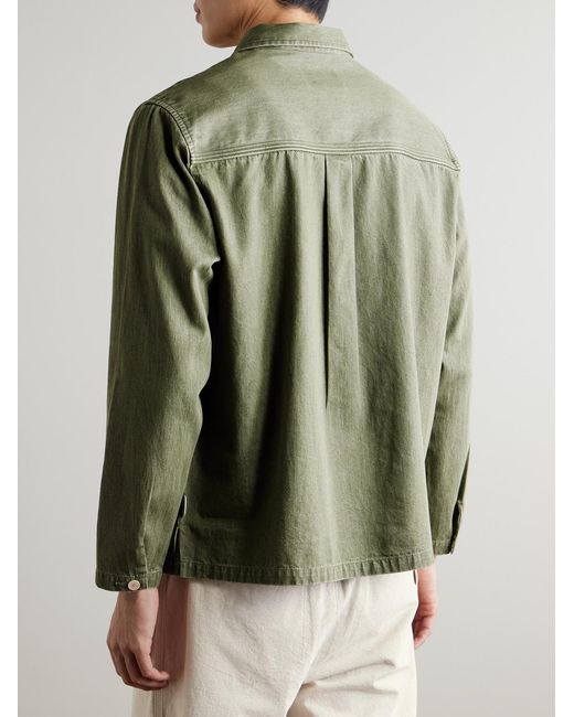 Folk Green Meyer Cotton Overshirt for men
