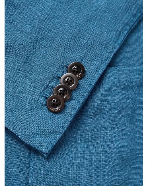 Boglioli Blue Unstructured Linen Suit Jacket for men