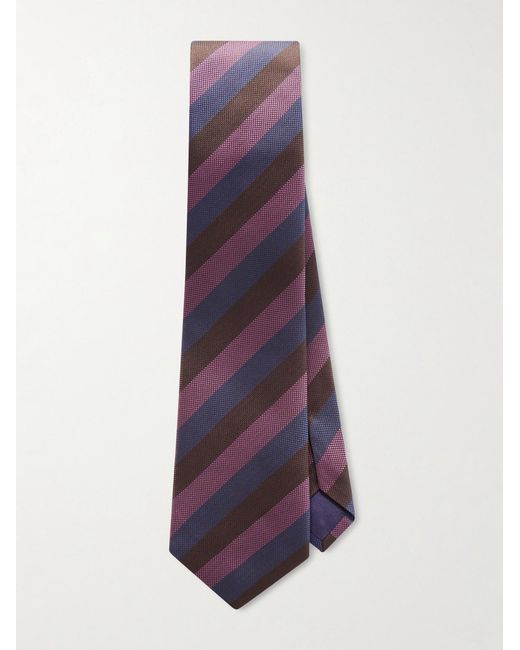 8.5Cm Striped Silk Tie di Charvet in Purple da Uomo
