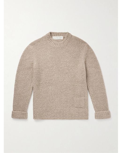 God's True Cashmere Natural Cloud Embellished Cashmere-Blend Bouclé Sweater for men