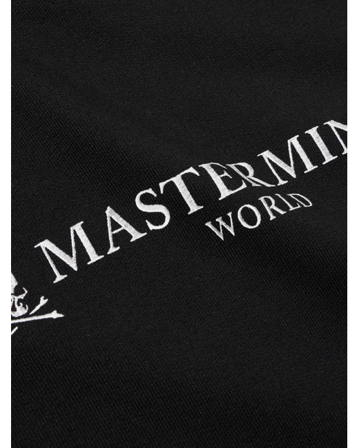 MASTERMIND WORLD Black Logo-print Cotton-jersey Hoodie for men