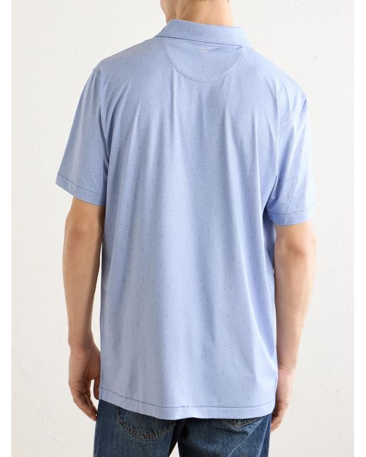 Peter Millar Blue Fifty-fifty Printed Stretch-jersey Polo Shirt for men