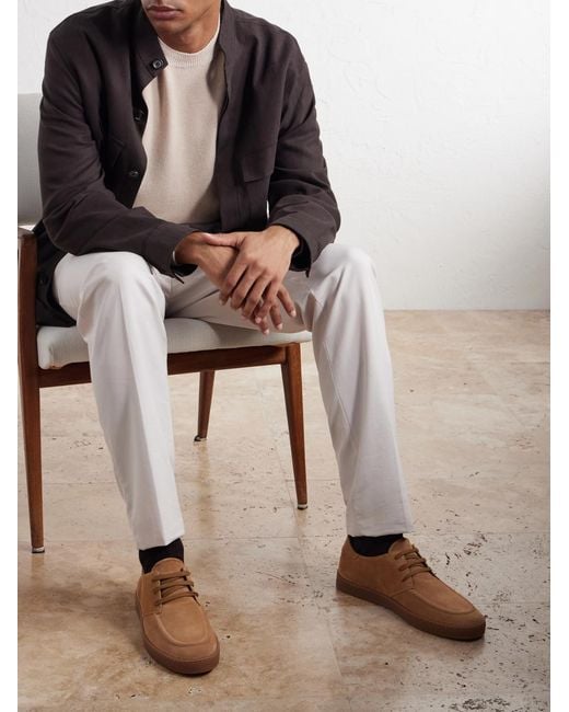 Canali Brown Suede Sneakers for men