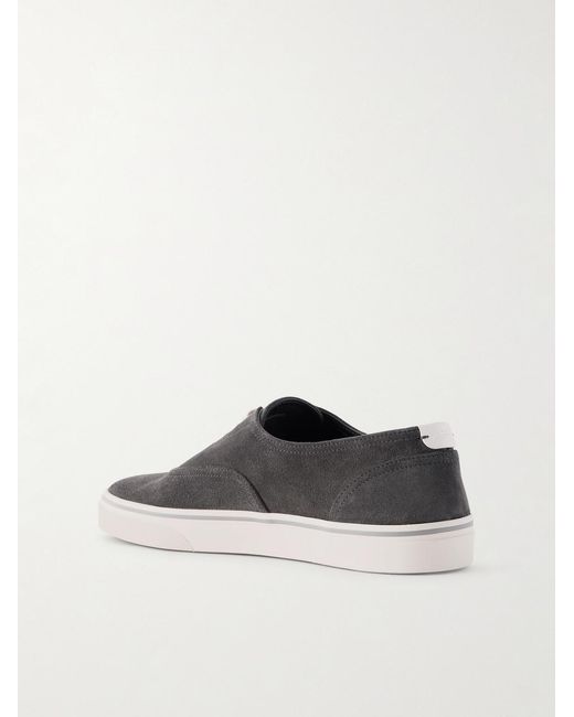 Brunello Cucinelli White Suede Sneakers for men