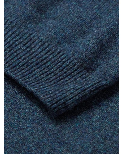 Sunspel Blue Wool Polo Shirt for men