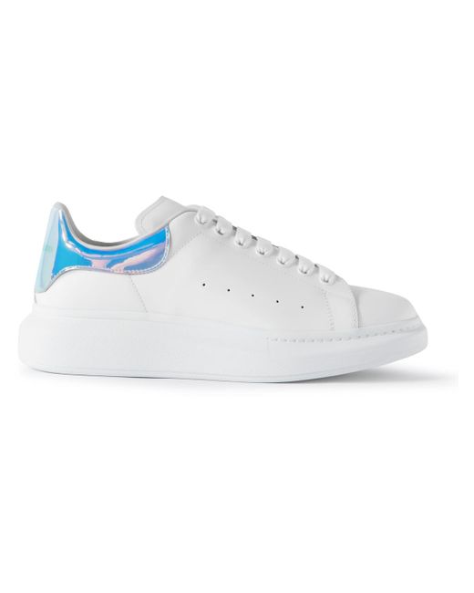 Alexander McQueen Blue Exaggerated-Sole Leather Sneakers for men