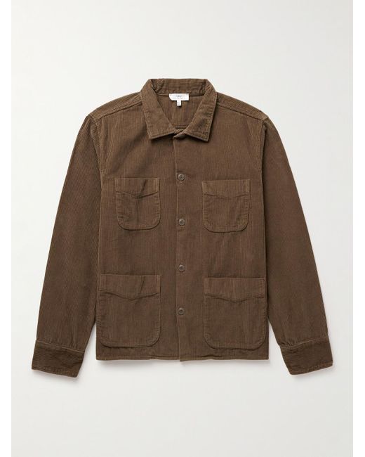 Overshirt in velluto a coste di cotone di Save Khaki in Brown da Uomo