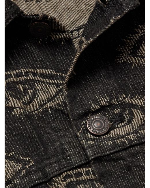 Kapital Speakeasy Printed Denim Jacket in Black for Men