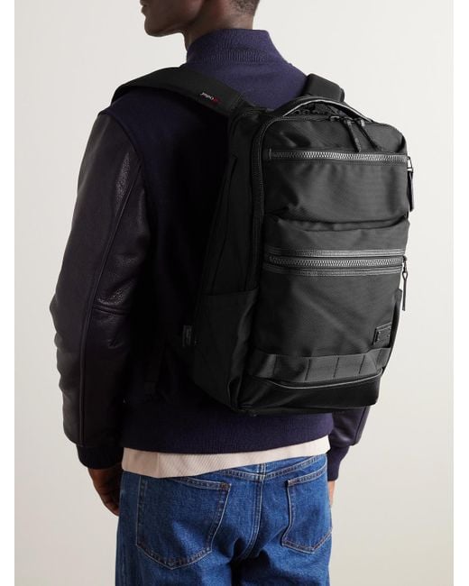 Master Piece Black Rise Ver.2 Leather-Trimmed Mastertex-09 Backpack for men