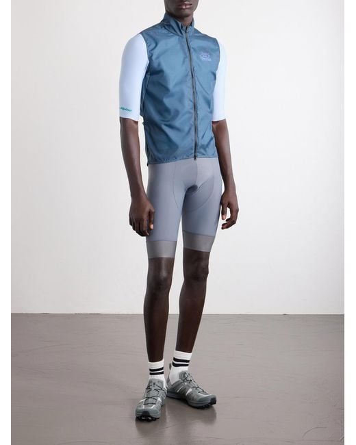 A Kind Of Guise Blue Basso Giro Alpino Logo-Print Shell Cycling Gilet for men