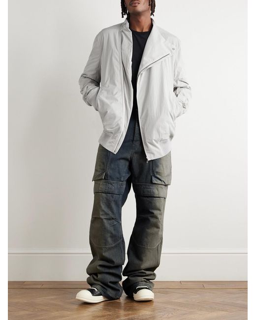 Rick Owens Gray Hollywood Shell Bomber Jacket for men
