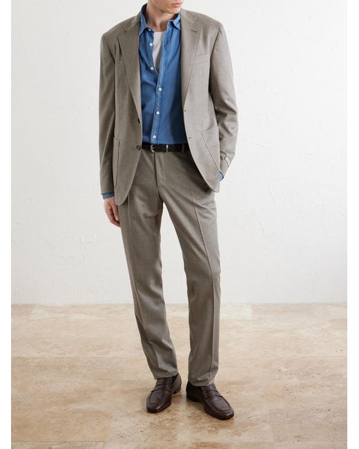 Canali Gray Kei Wool Suit Jacket for men