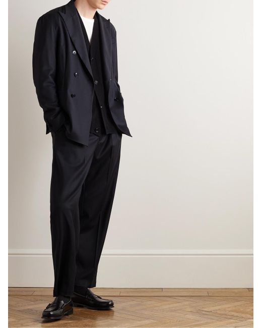 Barena Blue Straight-leg Virgin Wool-blend Suit Trousers for men