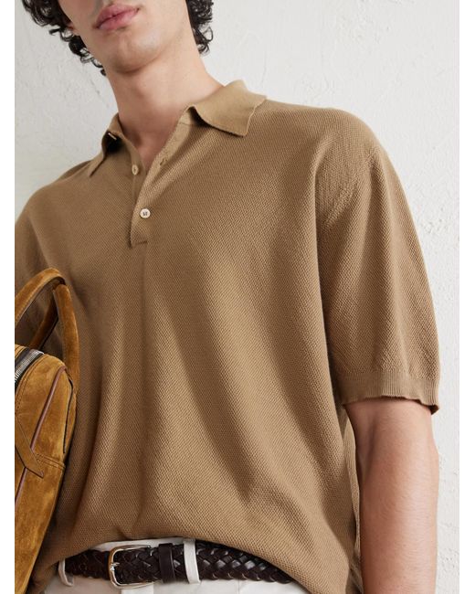 Boglioli Brown Cotton-Piqué Polo Shirt for men