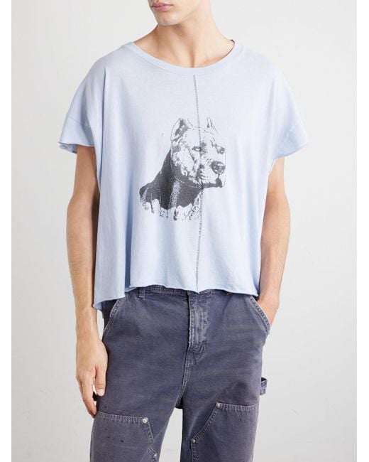 Enfants Riches Deprimes Blue Na Pitbull Distressed Printed Cotton-Jersey T-Shirt for men