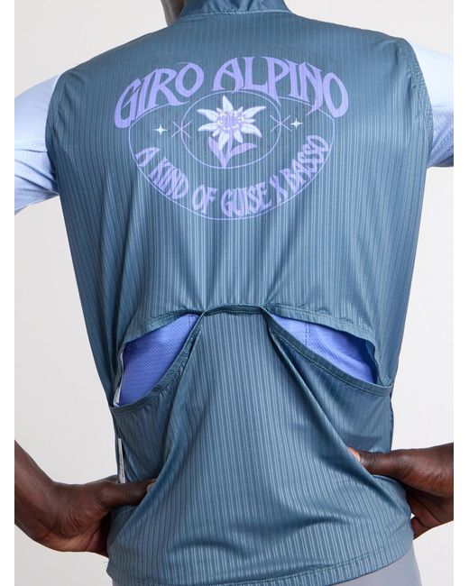 A Kind Of Guise Blue Basso Giro Alpino Logo-Print Shell Cycling Gilet for men