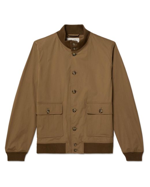 Valstar Brown Ino Cotton-blend Poplin Bomber Jacket for men