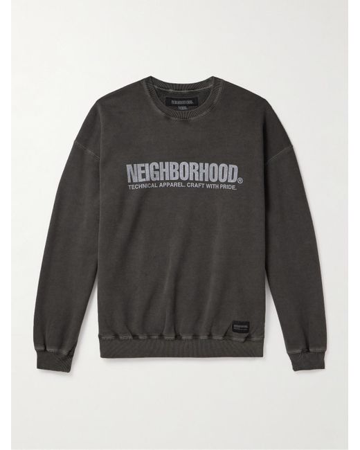 Neighborhood Black Logo-print Cotton-jersey Sweatshirt for men