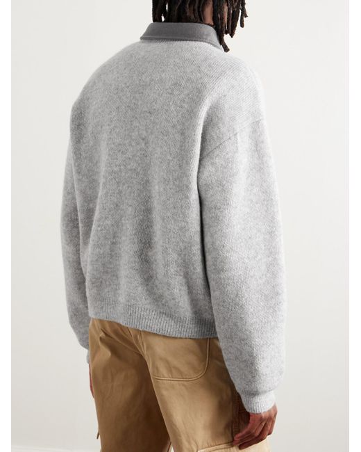 CHERRY LA White Intarsia-knit Alpaca-blend Sweater for men