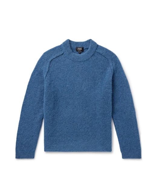 A.P.C. Blue Tyler -blend Mock-neck Sweater for men