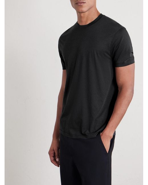 Tom Ford Black Lyocell And Cotton-Blend T-Shirt for men
