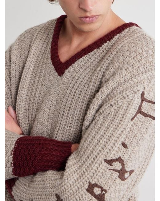 Enfants Riches Deprimes Natural Nu Sur Papier (Iv) Embroidered Cashmere Sweater for men