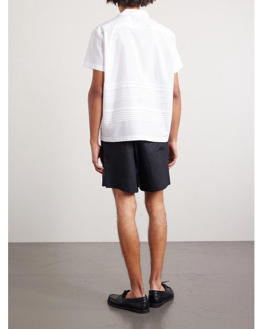 Bode White Chamomile Camp-collar Logo-embroidered Cotton-poplin Shirt for men