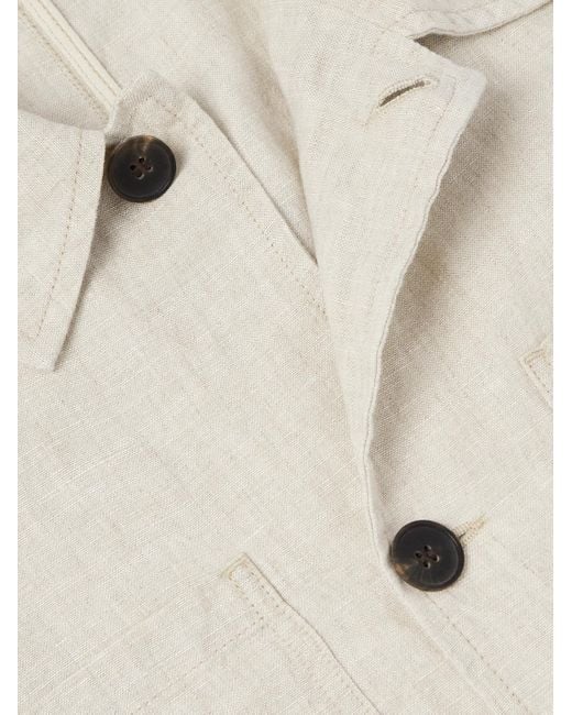 Mr P. White Linen Overshirt for men