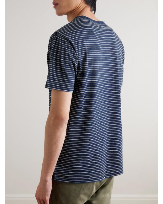RRL Black Striped Cotton-Jersey T-Shirt for men