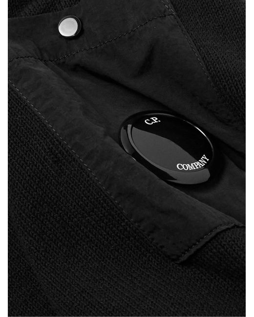 C P Company Black Chrome R-trimmed Cotton-jersey Hooded Jacket for men