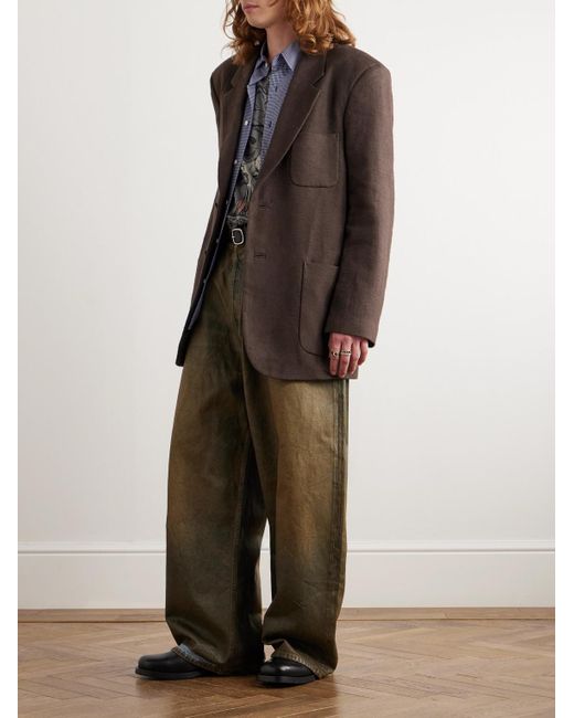 Our Legacy Brown Embrace Oversized Linen Blazer for men