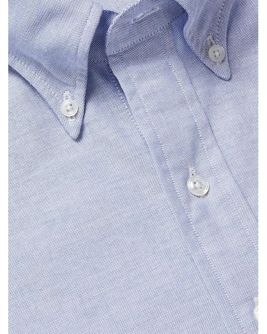 Kingsman Blue Button-down Cotton Oxford Shirt for men