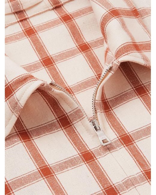 Mr P. Pink Checked Cotton-Blend Blouson Jacket for men