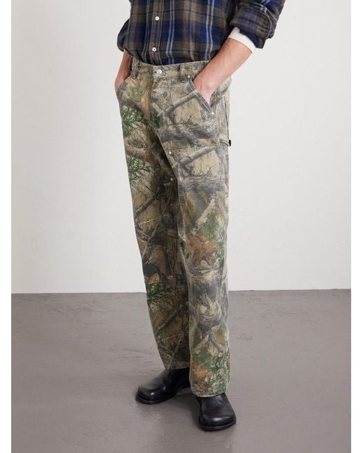 CHERRY LA Brown Wide-Leg Cotton-Canvas Trousers for men