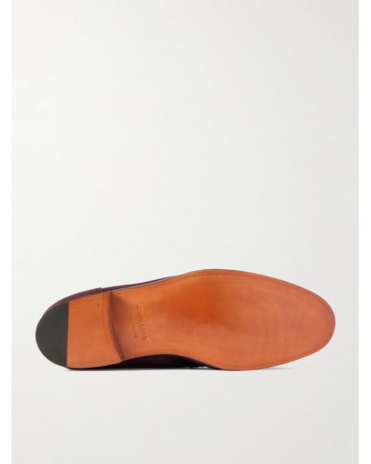 John Lobb Red Bath Nubuck Loafers for men