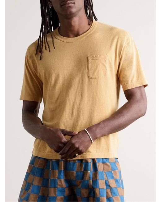 Visvim Natural Jumbo Garment-dyed Cotton-blend Jersey T-shirt for men