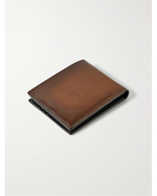 Berluti Brown Makore Venezia Leather Billfold Wallet for men