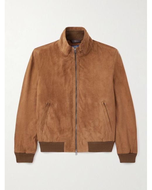 Polo Ralph Lauren Brown Suede Bomber Jacket for men