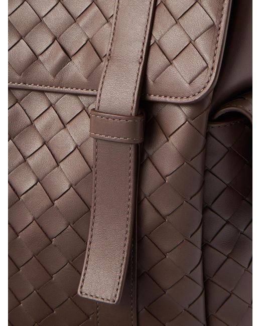 Bottega Veneta Brown Intrecciato Leather Backpack for men